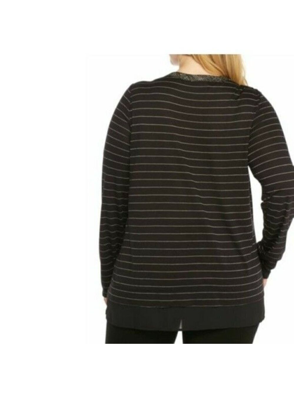 𝅺new Directions Pullover Boat Neck Long Line Long Sleeve Top Plus Size 0X NWT - Picture 3 of 9